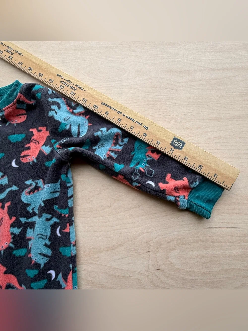 Carter's Dark Gray Fleece Footie Pajamas Orange and Blue Dragon Pattern size 3T
